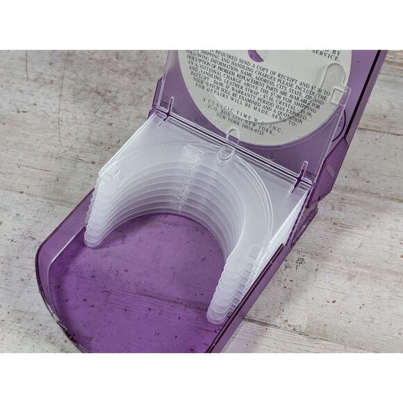Rumours CD Holder Case Translucent Clear Purple Rigid Clamshell 10-Disk VTG Y2K - Picture 2 of 9
